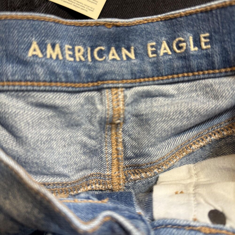 American Eagle Shorts Womens 6 Blue High Rise Distressed Denim Cutoff Frayed - Picture 8 of 9